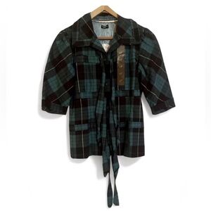 Ecko Red Womens Teal Plaid Blazer Size S